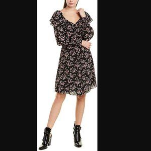 NWT Silk Rebecca Taylor Tilda Dress Black Floral